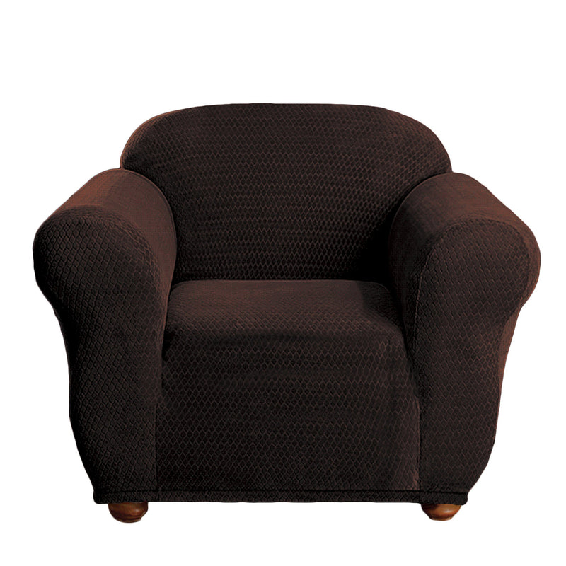 Diamond Pattern Velvet Waterproof Reversible Furniture Cover Furniture & Decor Chocolate Chair - DailySale