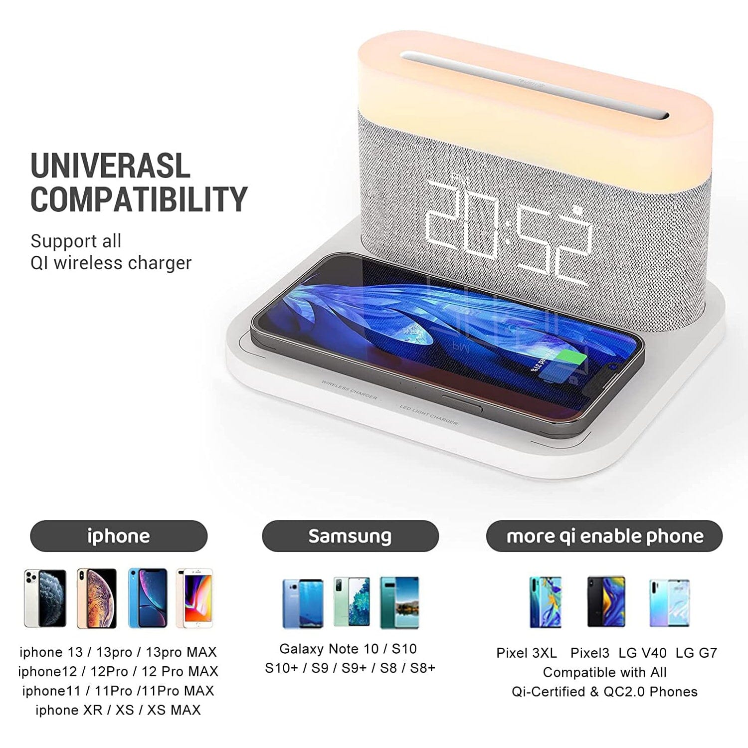 Digital Alarm Clock with Wireless Charging Household Appliances - DailySale