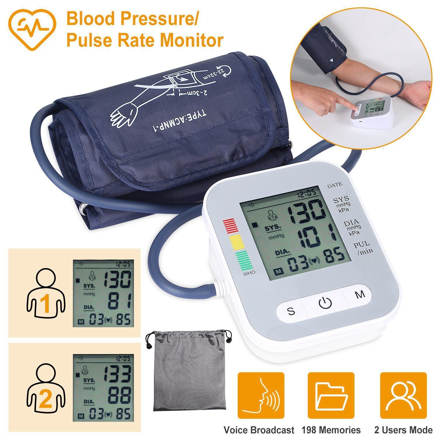 Digital Arm Blood Pressure Monitor Wellness - DailySale