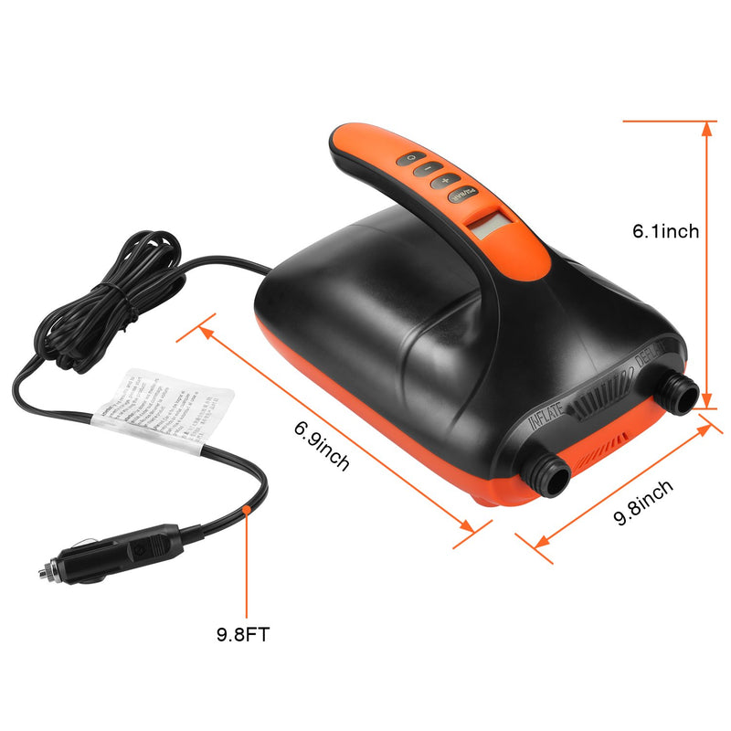 Digital Electric Air Pump Intelligent Dual Stage & Auto-Off Function for Paddle Boards Inflatable Boat Kayaks Sports & Outdoors - DailySale