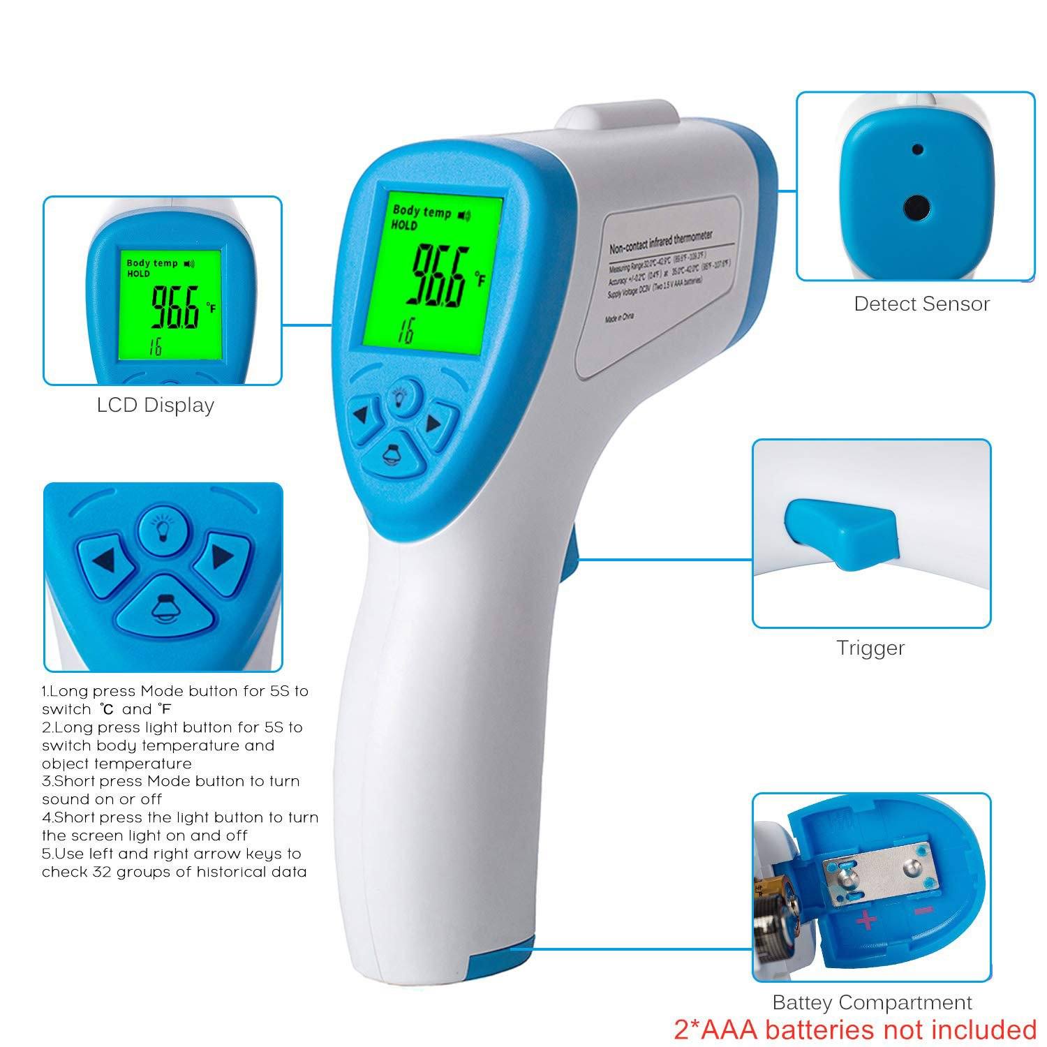 Digital Infrared Forehead Thermometer BZ-R6 Wellness & Fitness - DailySale