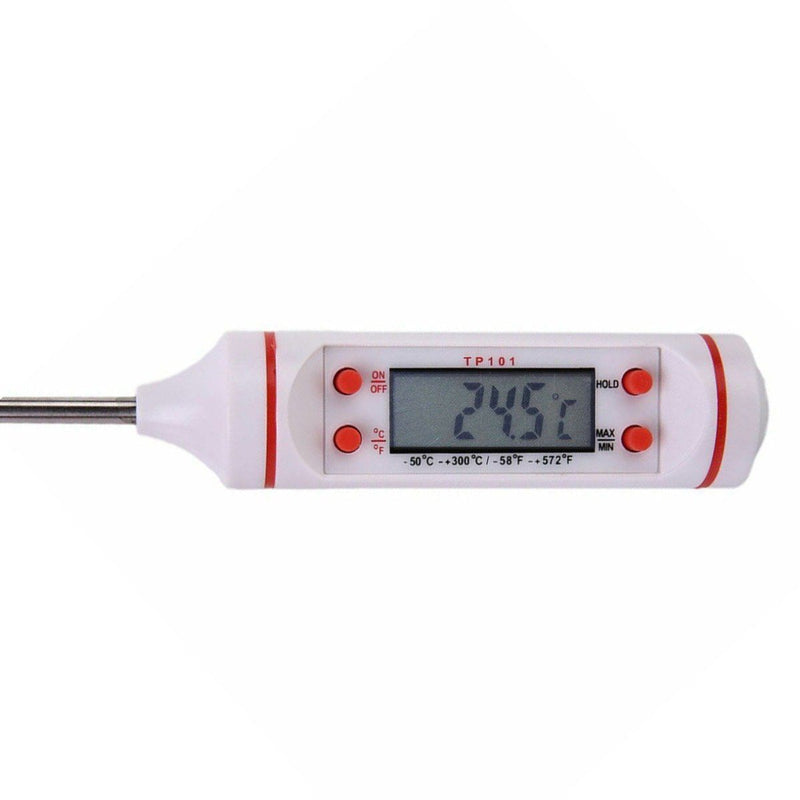 Digital Meat Thermometer with LCD Display for BBQs & Ovens Kitchen Essentials White - DailySale