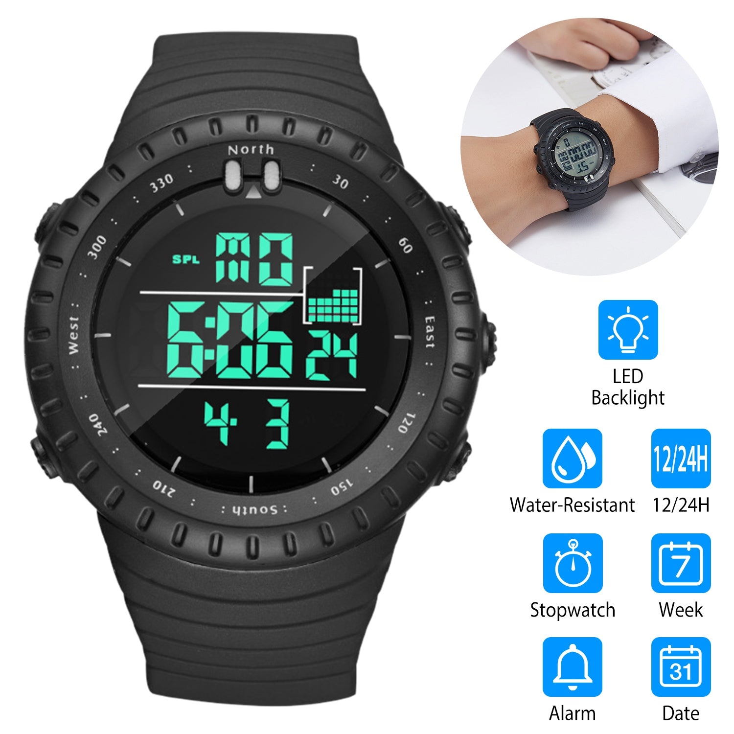 Digital Men's Sports Military Tactical Wrist Watch Men's Shoes & Accessories - DailySale