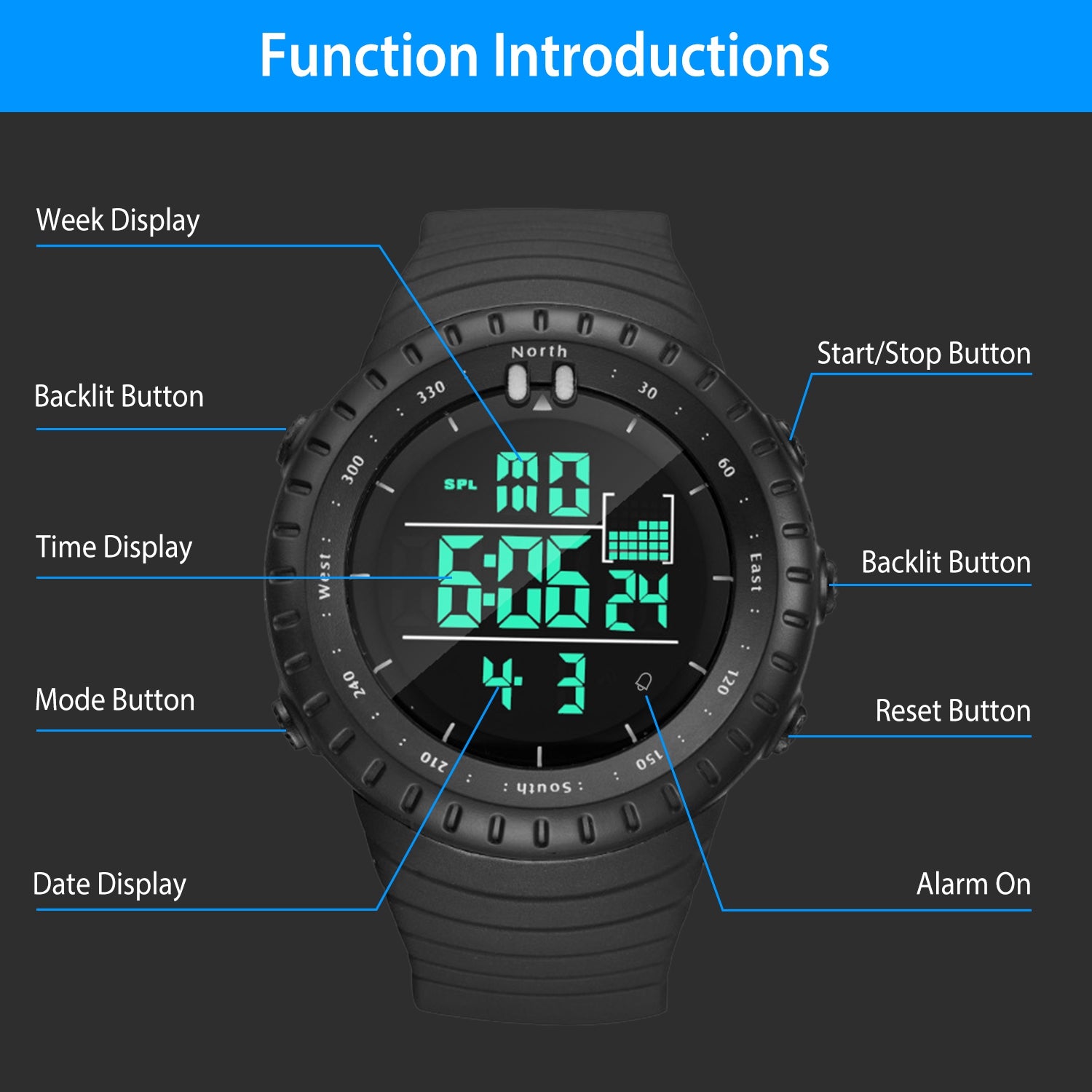 Digital Men's Sports Military Tactical Wrist Watch Men's Shoes & Accessories - DailySale