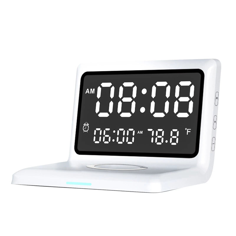 Digital Mirror Clock Wireless Charging Alarm Clock