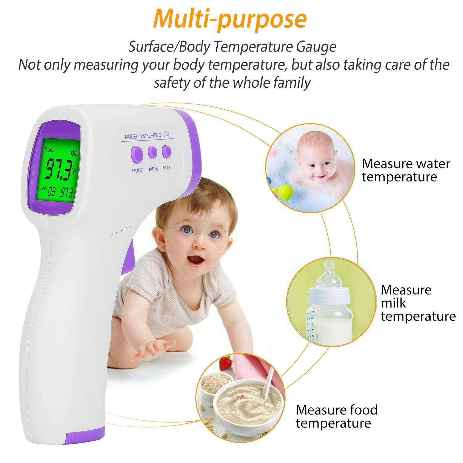 Digital Non-contact Infrared Thermometer Face Masks & PPE - DailySale