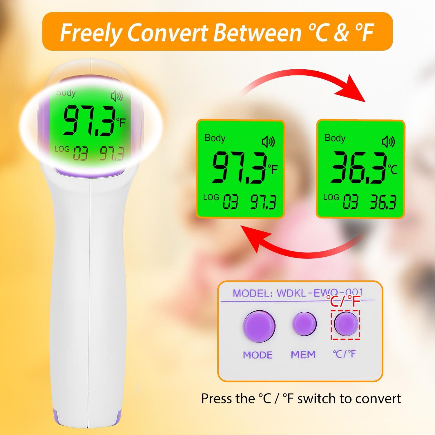 Digital Non-contact Infrared Thermometer Face Masks & PPE - DailySale