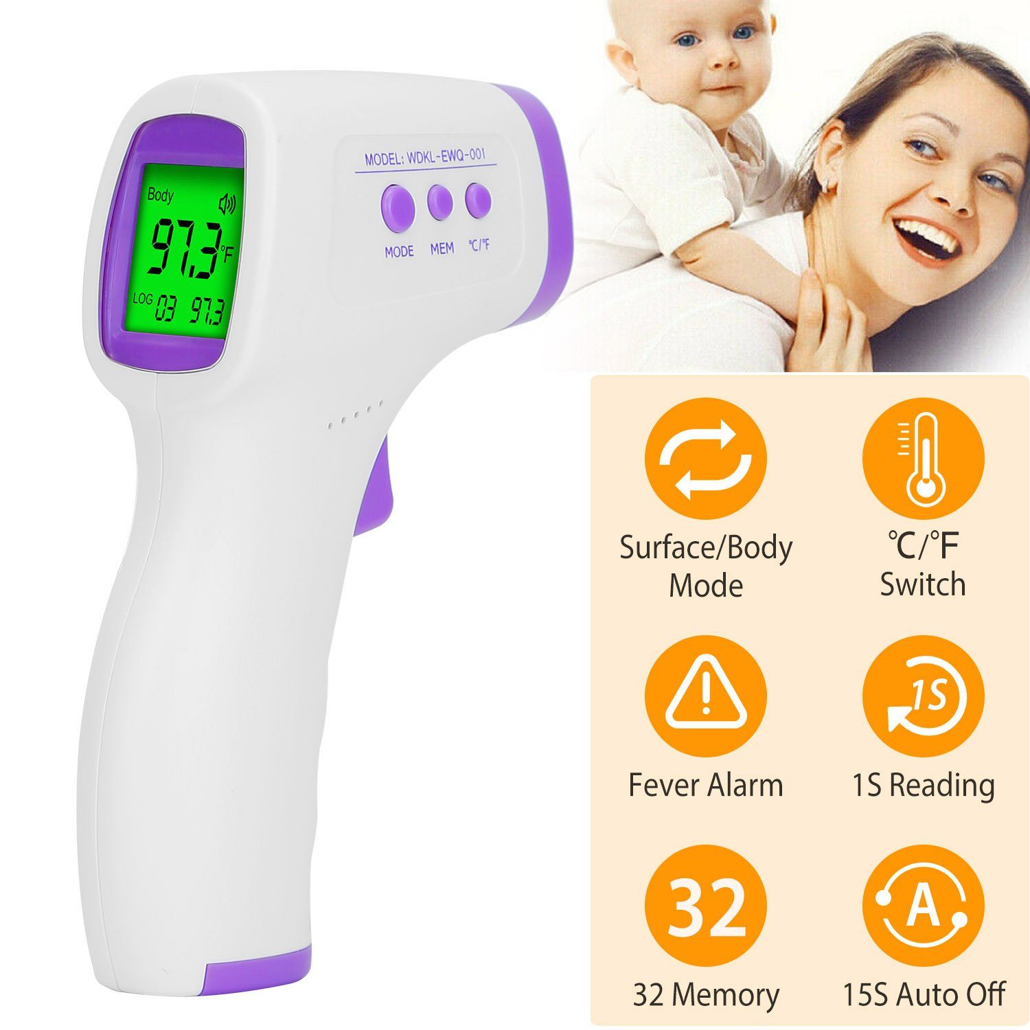 Digital Non-contact Infrared Thermometer Face Masks & PPE - DailySale