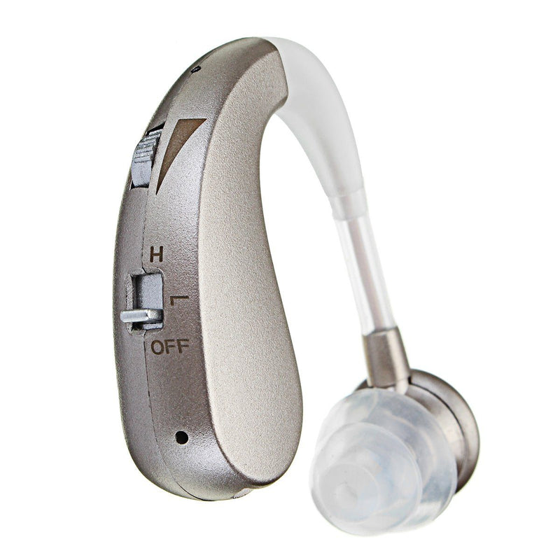 Digital Rechargeable Hearing Aids Acousticon Amplifier Audiphone Behind Ear Sound Headphones & Audio Silver - DailySale