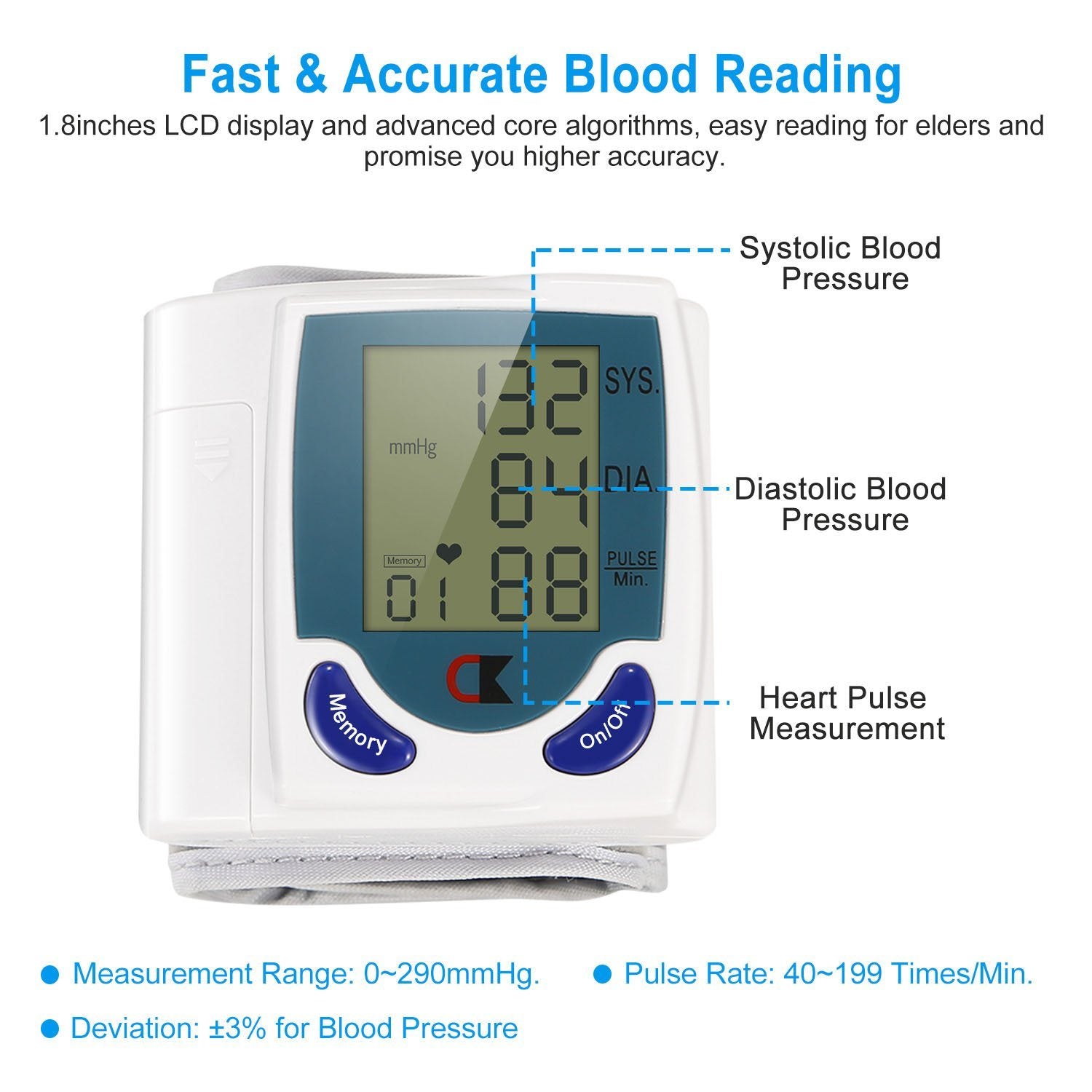 Digital Wrist Blood Pressure Monitor Wellness - DailySale