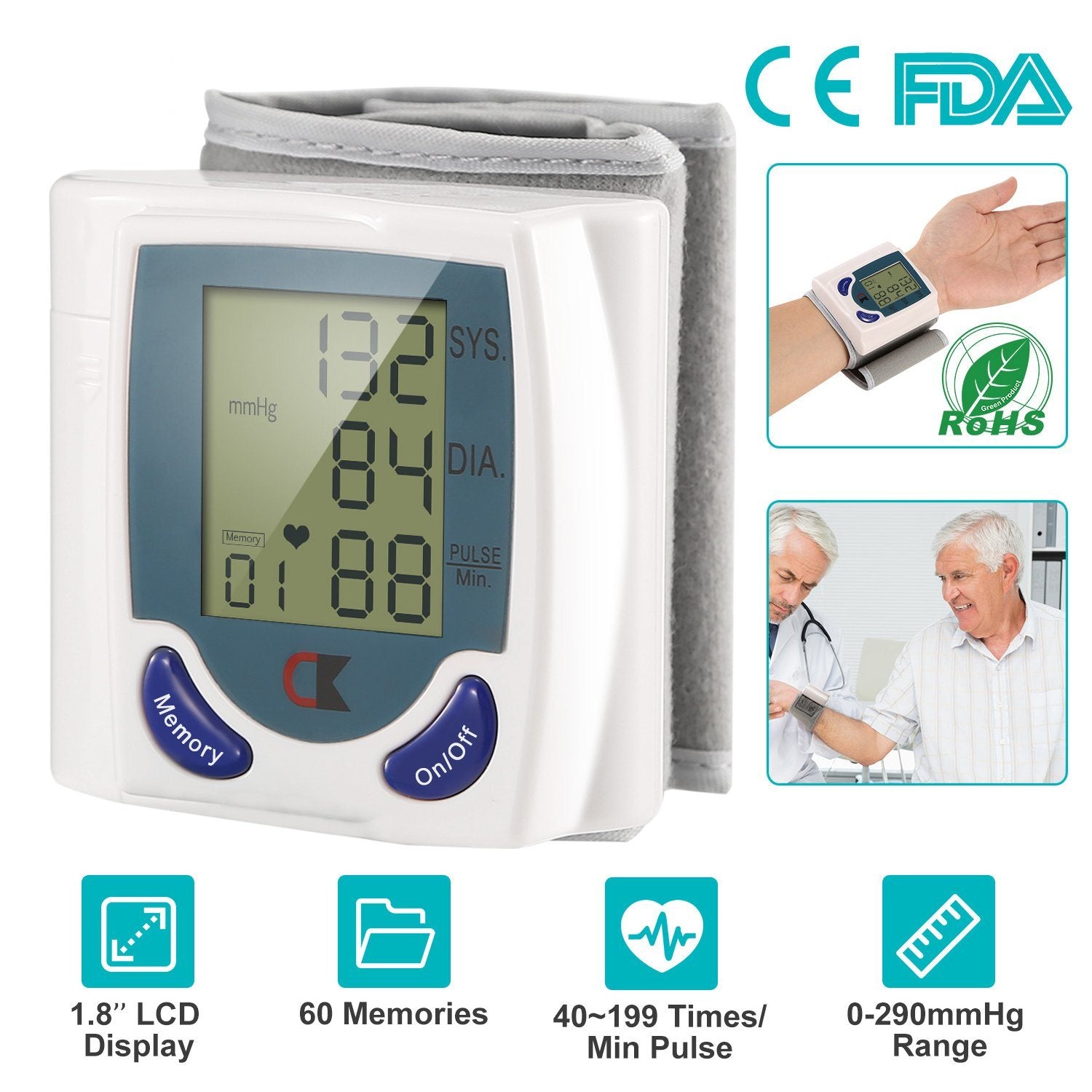 Digital Wrist Blood Pressure Monitor Wellness - DailySale