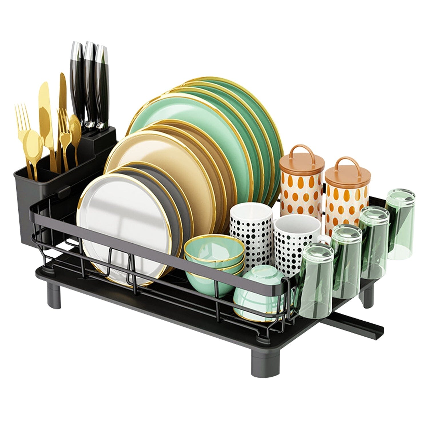 Dish Drying Rack Drain Board Utensil Holder Organizer Kitchen Storage - DailySale