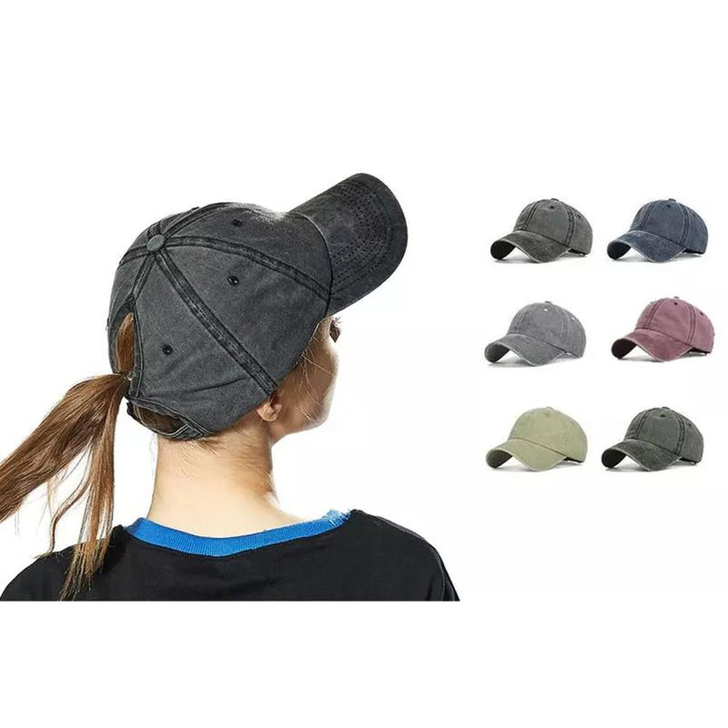 Distressed Wash Ponytail Baseball Cap Women's Shoes & Accessories - DailySale