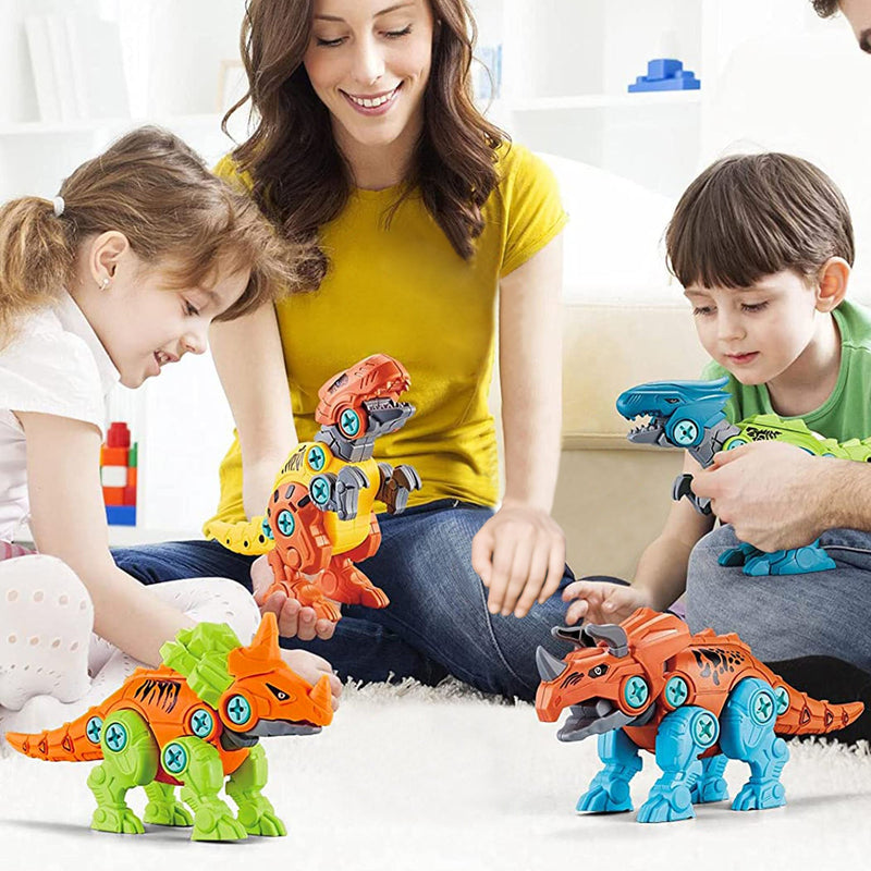 DIY Dinosaur Construction Building Block Assembly Toys with Electric Toys & Games - DailySale