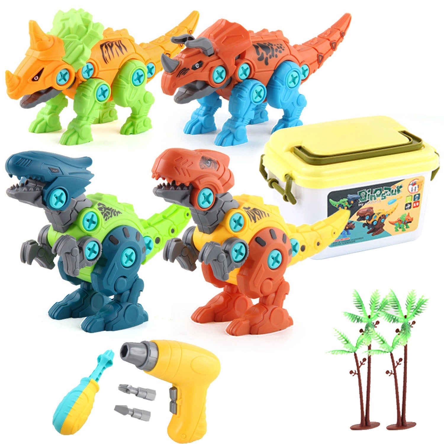 DIY Dinosaur Construction Building Block Assembly Toys with Electric Toys & Games - DailySale