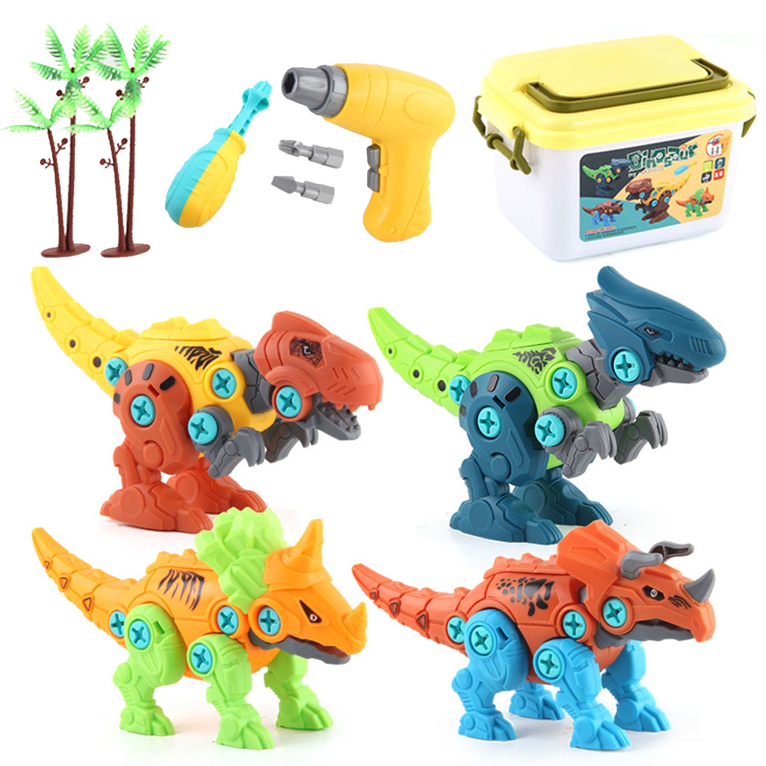 DIY Dinosaur Construction Building Block Assembly Toys with Electric Toys & Games - DailySale