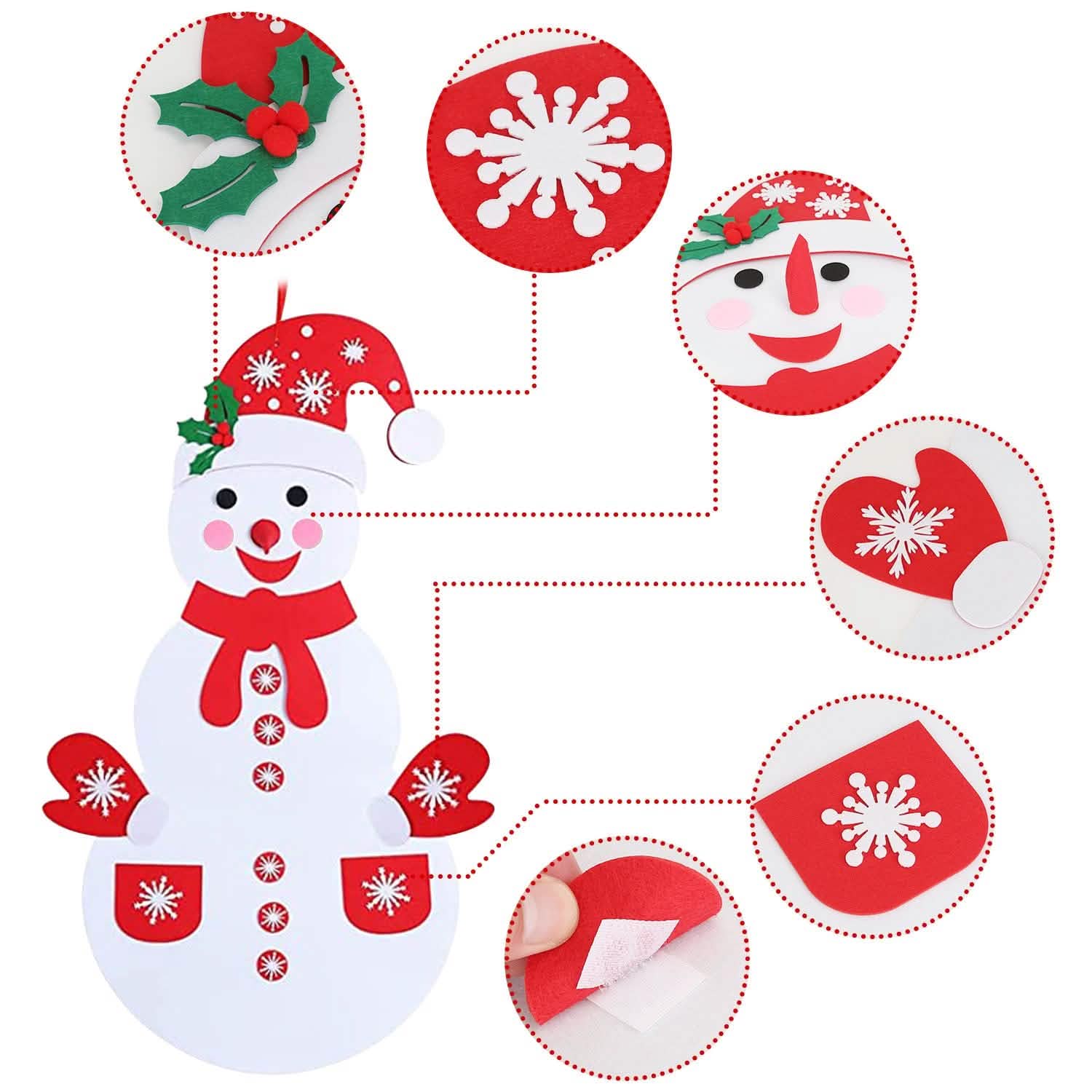 DIY Felt Christmas Hanging Decorations Kits with 54 Piece Detachable Ornaments Holiday Decor & Apparel - DailySale