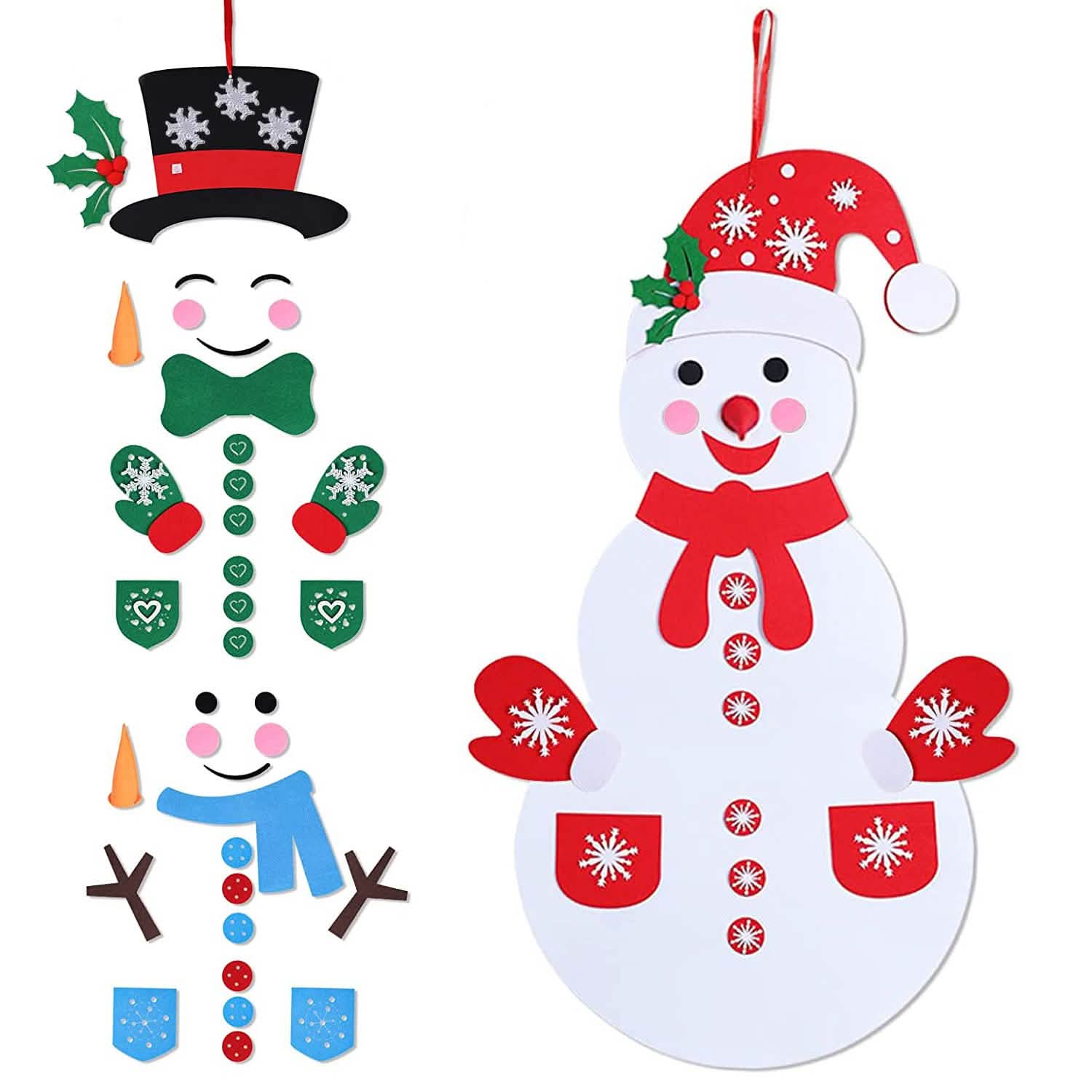 DIY Felt Christmas Hanging Decorations Kits with 54 Piece Detachable Ornaments Holiday Decor & Apparel - DailySale