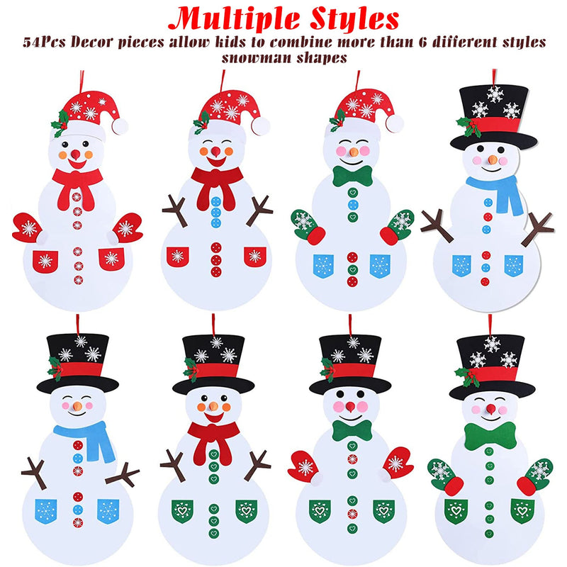 DIY Felt Christmas Hanging Decorations Kits with 54 Piece Detachable Ornaments Holiday Decor & Apparel - DailySale
