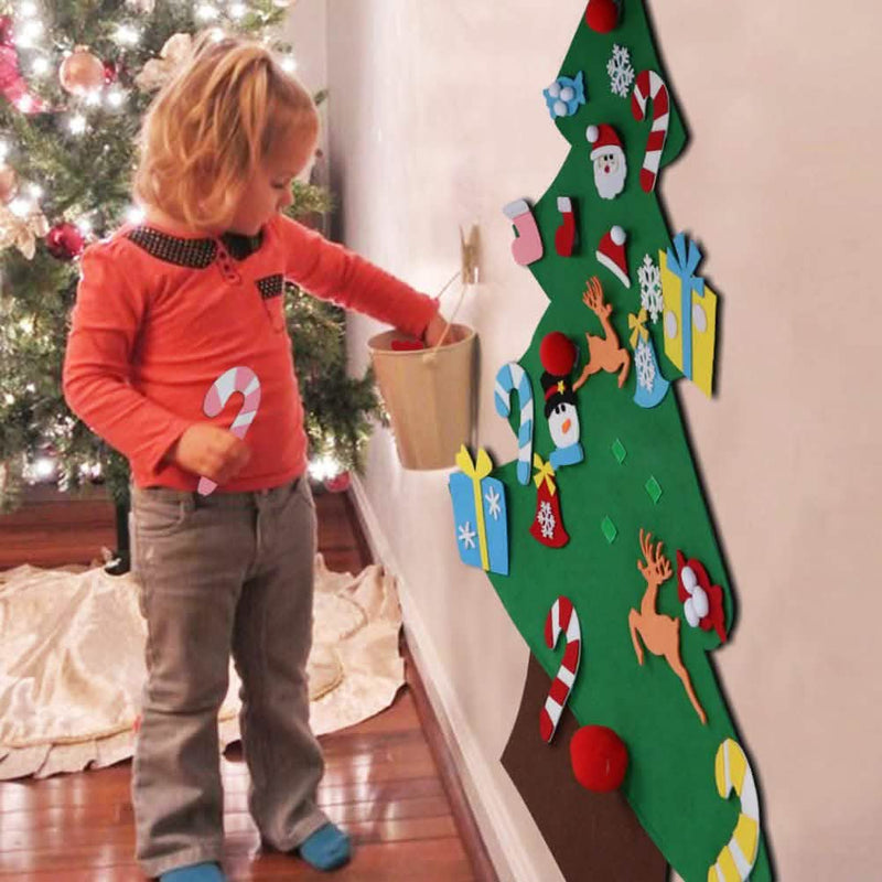 DIY Felt Christmas Tree Set with Ornaments Holiday Decor & Apparel - DailySale