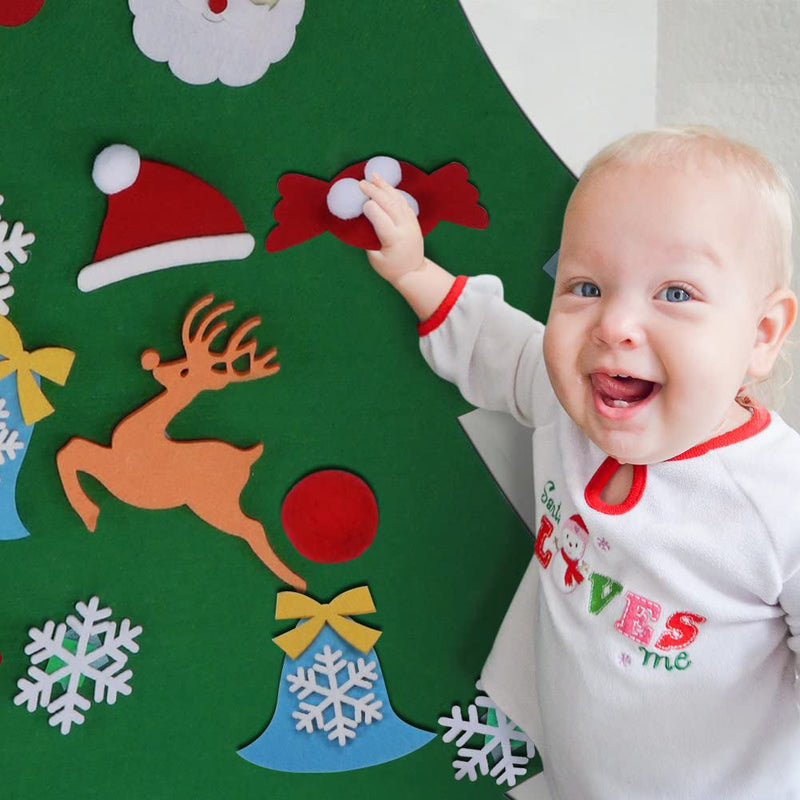DIY Felt Christmas Tree Set with Ornaments Holiday Decor & Apparel - DailySale