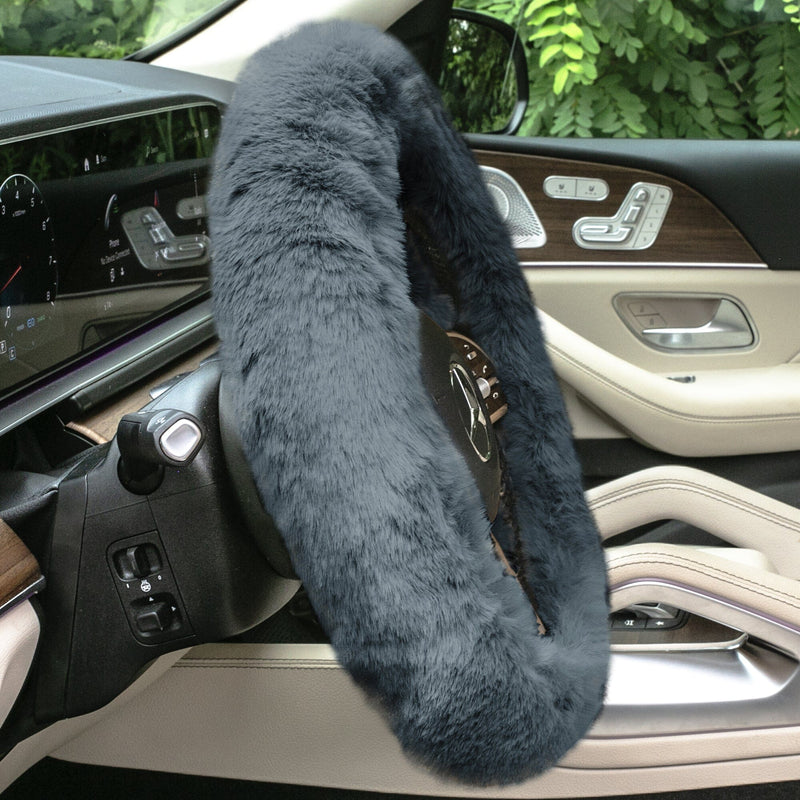 Doe16 Faux Rabbit Fur Steering Wheel Cover