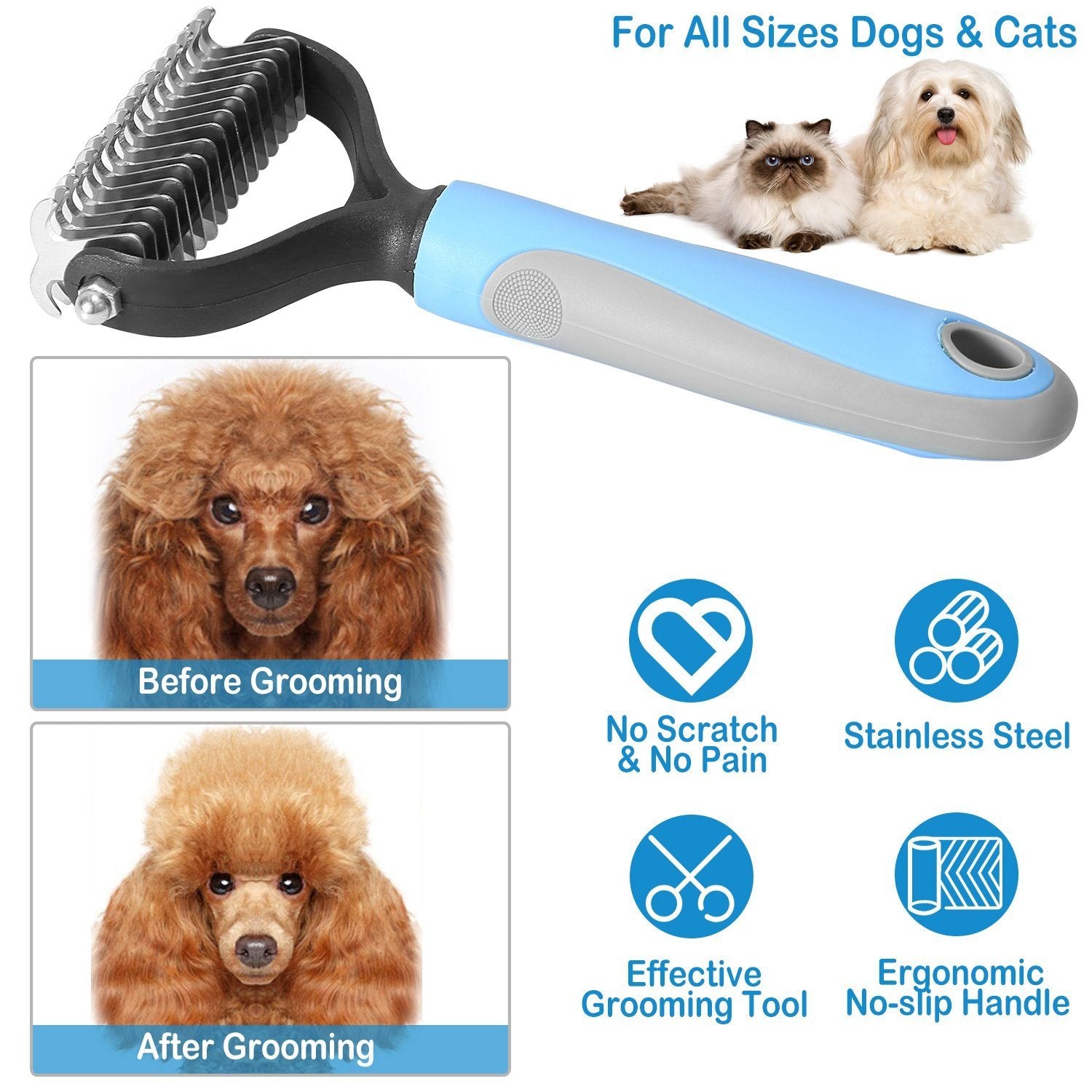 Dog and Cats 2 Sided Grooming Rakes Pet Supplies - DailySale