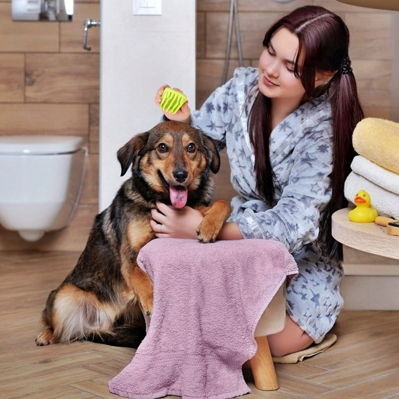 Dog Bath Brush Anti-Skid Pet Grooming Shower Silicone Massage Comb Pet Supplies - DailySale