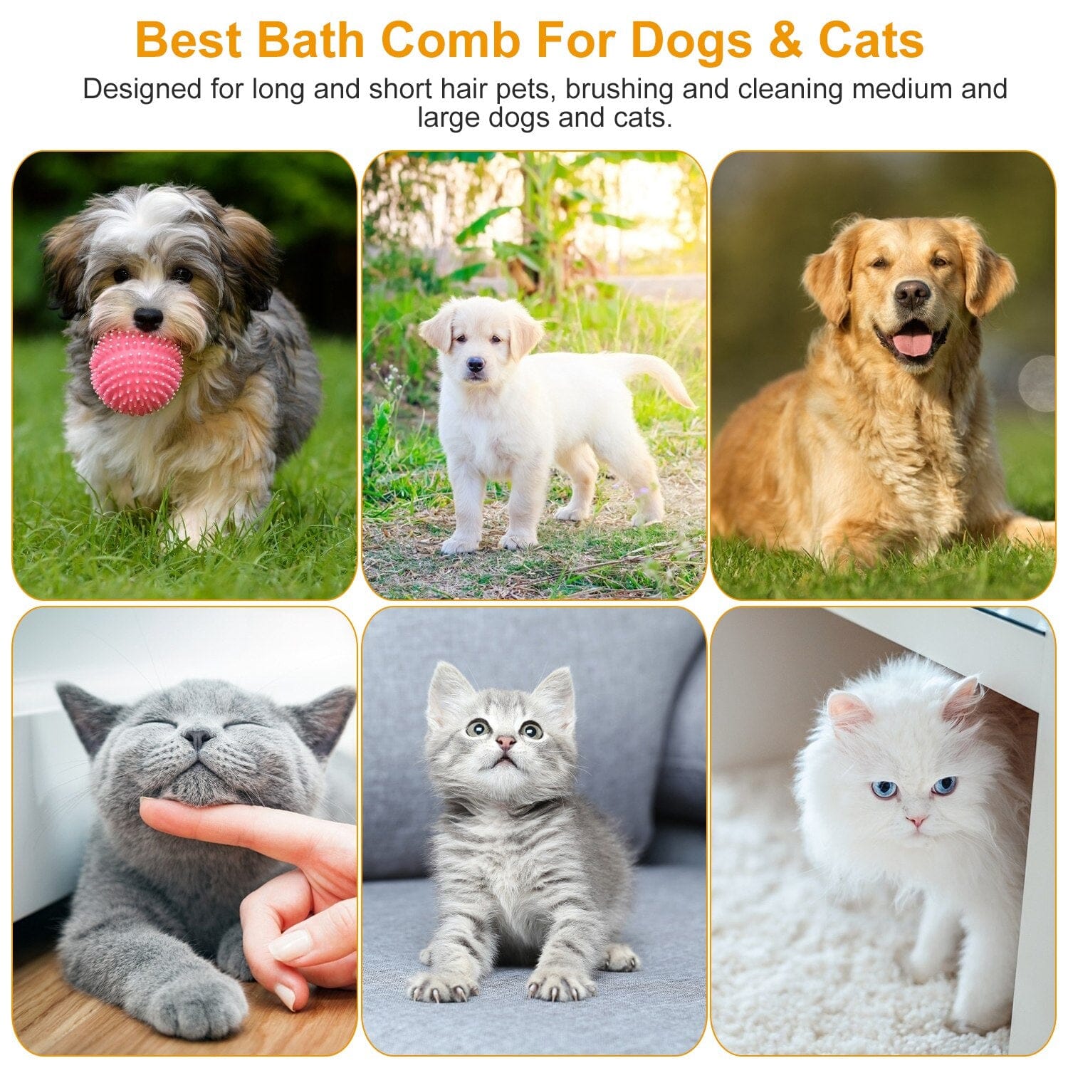 Dog Bath Brush Anti-Skid Pet Grooming Shower Silicone Massage Comb Pet Supplies - DailySale