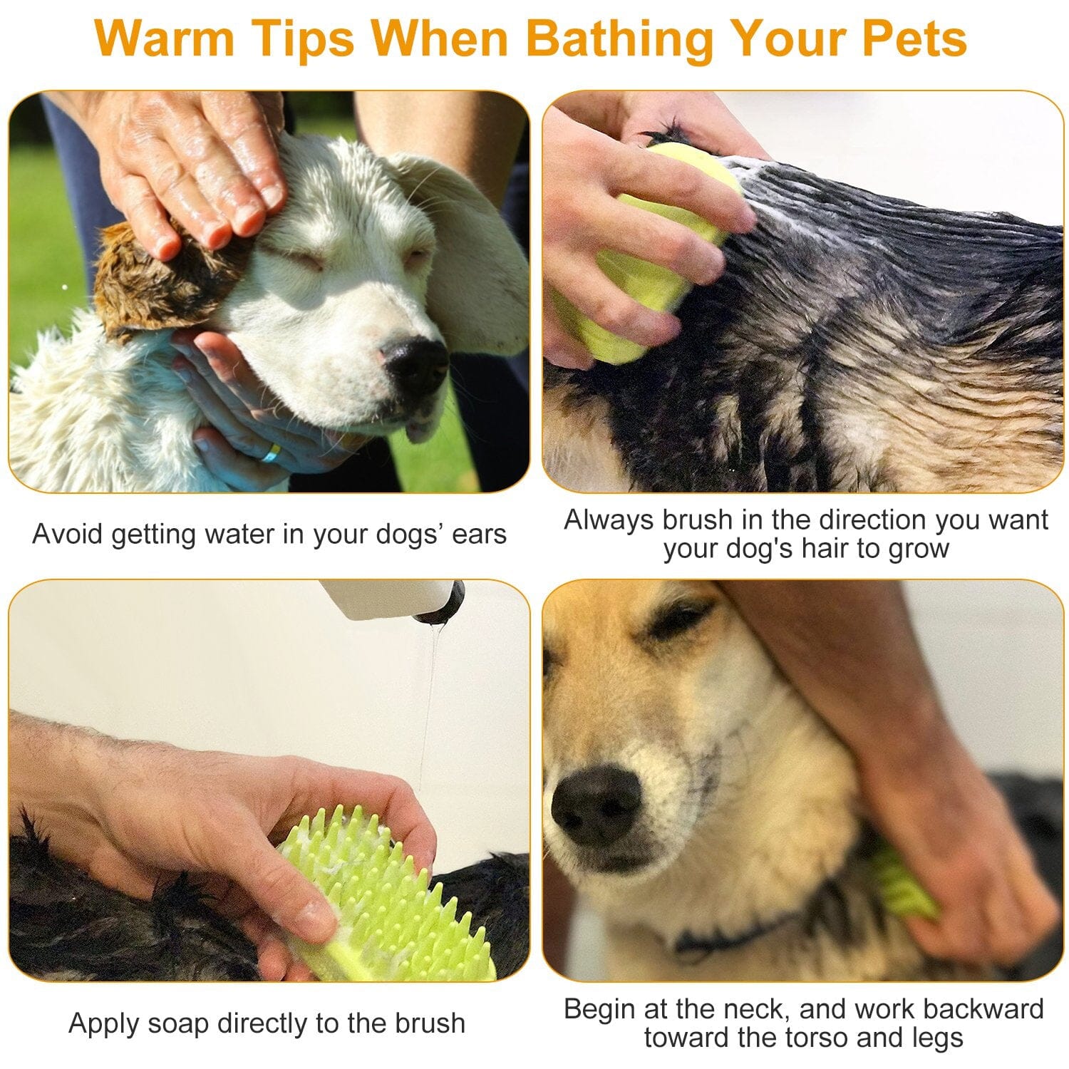 Dog Bath Brush Anti-Skid Pet Grooming Shower Silicone Massage Comb Pet Supplies - DailySale