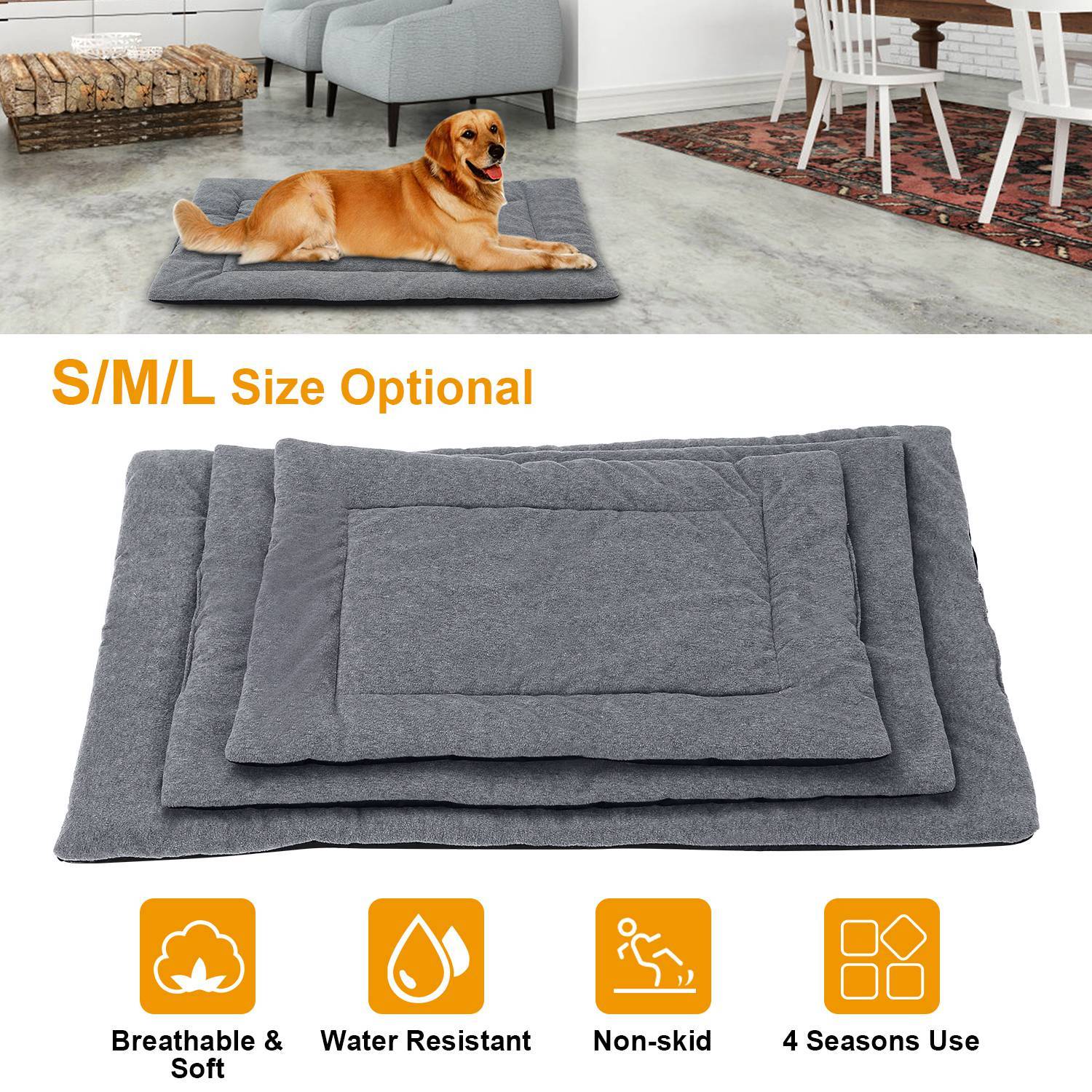 Dog Bed Mat Comfortable Fleece Reversible Pad Pet Supplies - DailySale