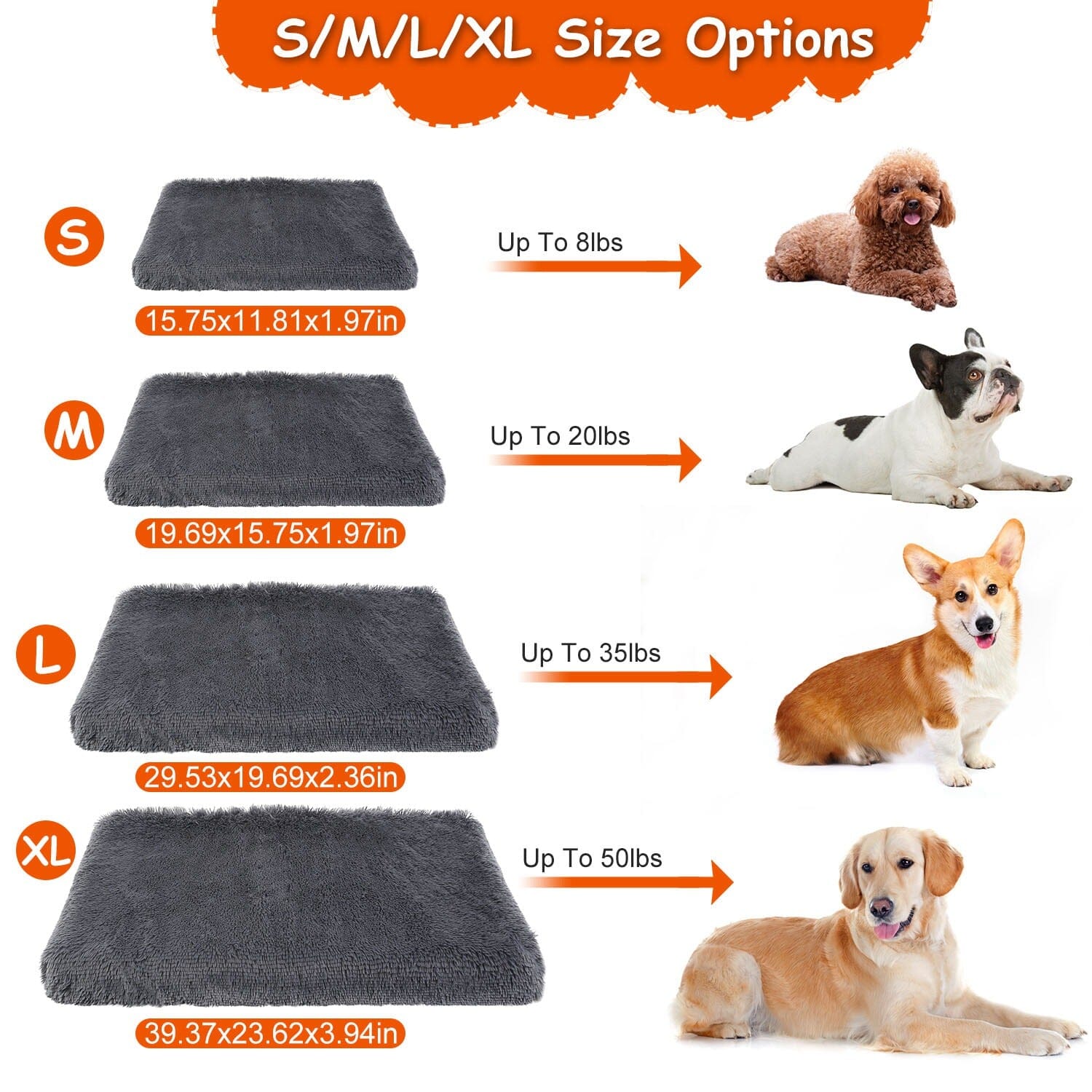 Dog Bed Soft Plush Cushion Cozy Warm Pet Crate Mat Dog Carpet Pet Supplies - DailySale