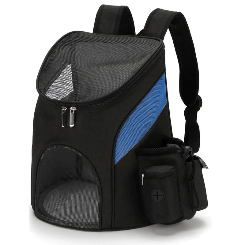 Dog Cat Pets Carrier Bag Travel Backpack Pet Supplies Black/Blue S - DailySale