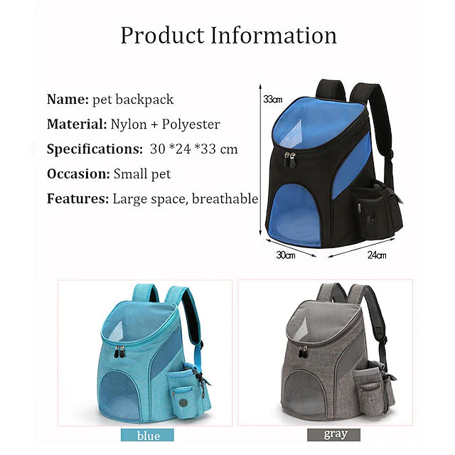 Dog Cat Pets Carrier Bag Travel Backpack Pet Supplies - DailySale