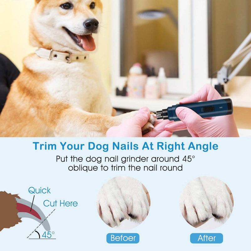 Dog Nail Grinder 2 Speeds Quiet USB Rechargeable Pet Supplies - DailySale