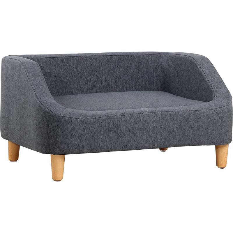 Dog Rectangular Sofa with Removable Cushion and Wooden Feet Pet Supplies Gray 30" - DailySale
