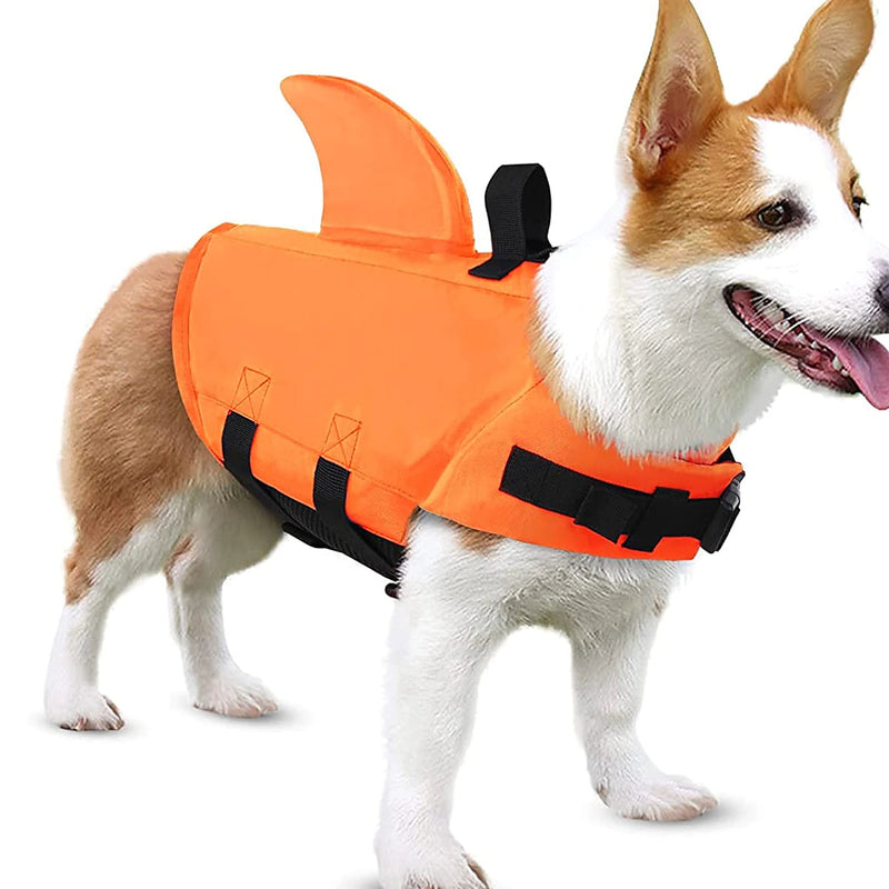 Dog Swimsuit with Shark Fin Pet Supplies Orange XS - DailySale