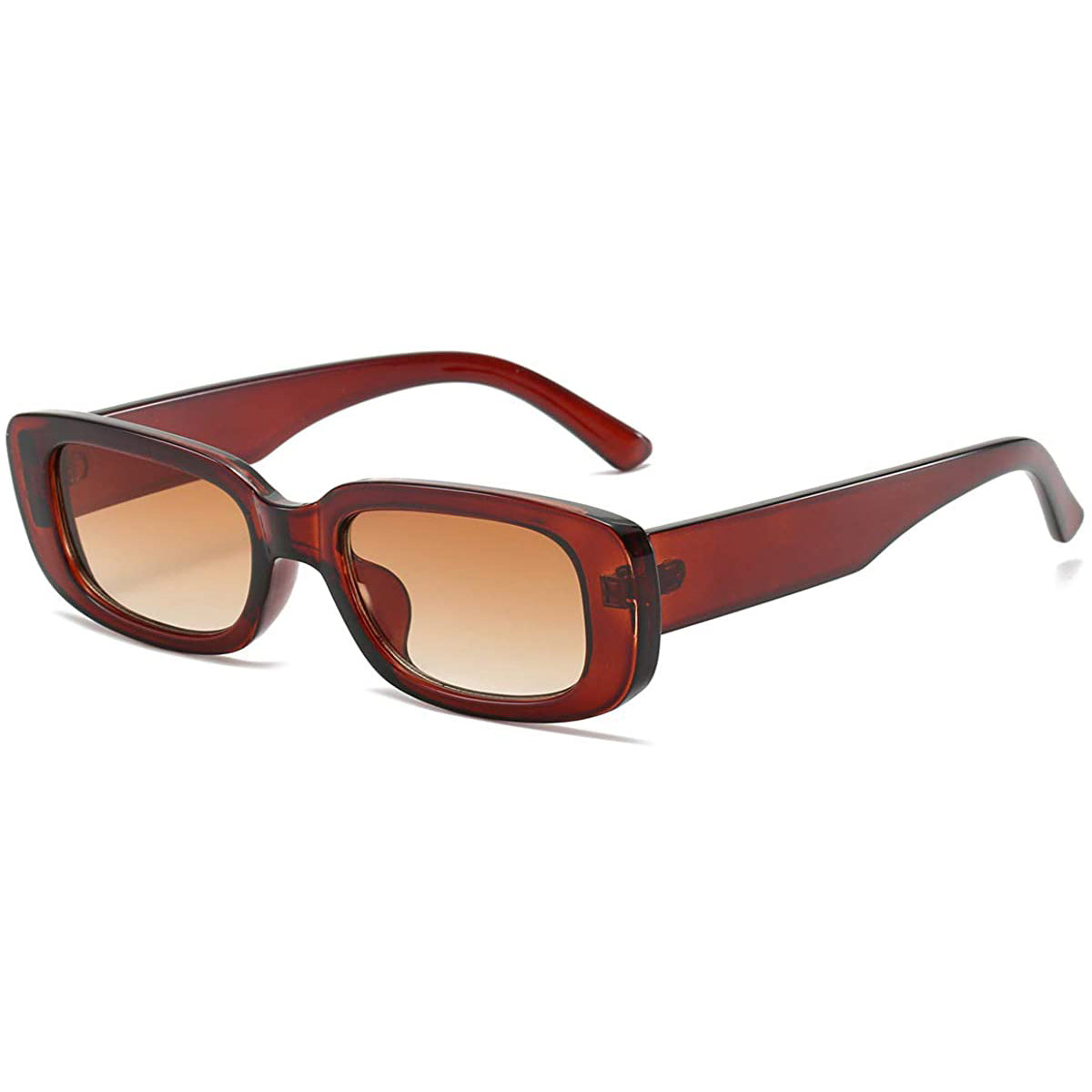 Dollger Retro Fashion Rectangular Sunglasses Women's Shoes & Accessories Brown - DailySale