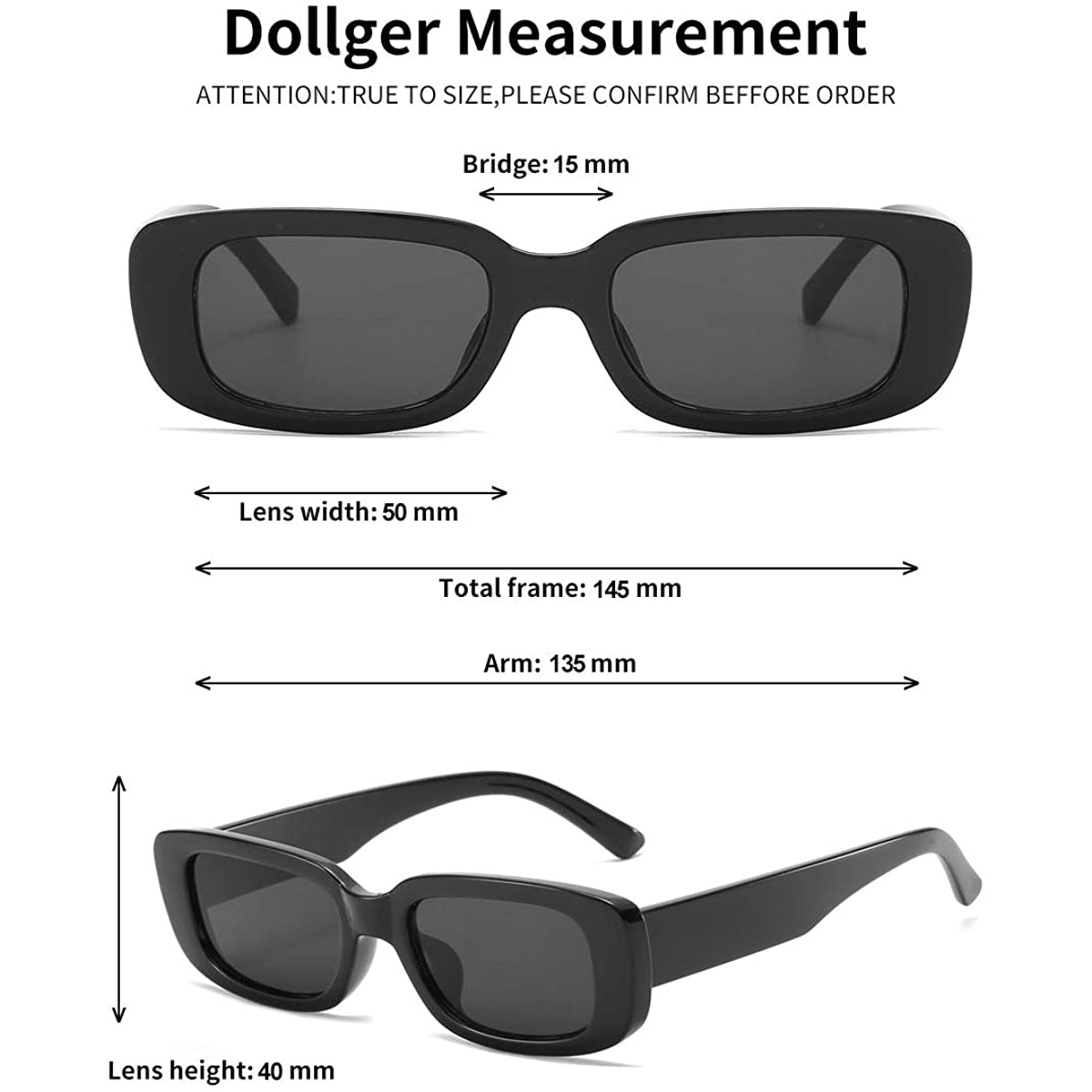 Dollger Retro Fashion Rectangular Sunglasses Women's Shoes & Accessories - DailySale