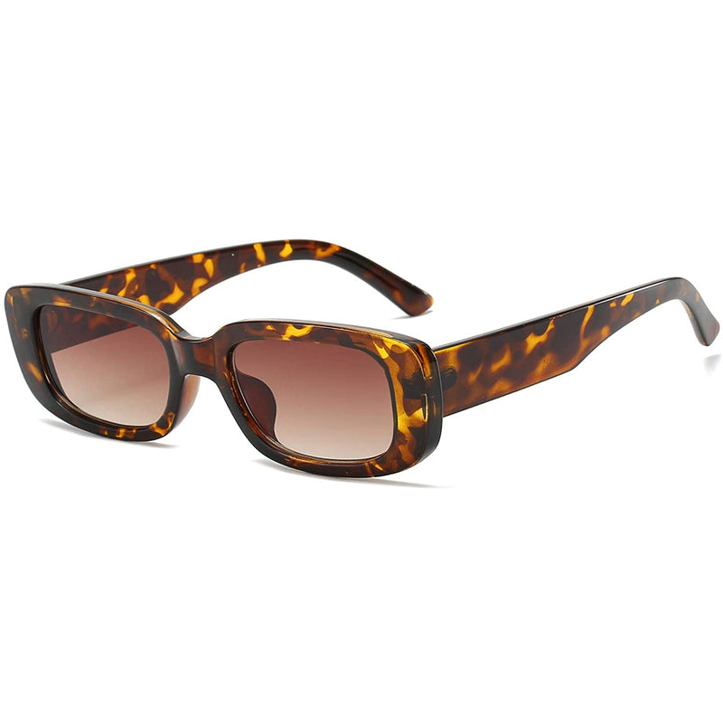 Dollger Retro Fashion Rectangular Sunglasses Women's Shoes & Accessories Leopard - DailySale
