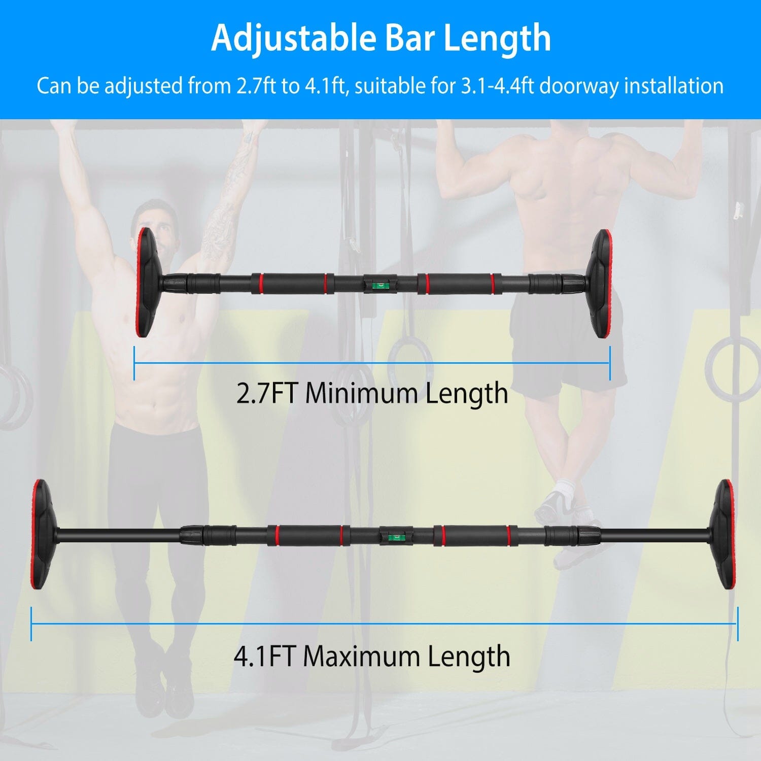 Doorway Pull Up Bar Heavy Duty with Foam Grips Level Fitness - DailySale