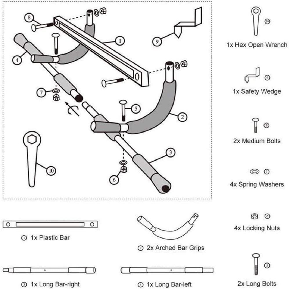 Doorway Pull Up Bar - Multifunctional Portable Gym System Wellness & Fitness - DailySale