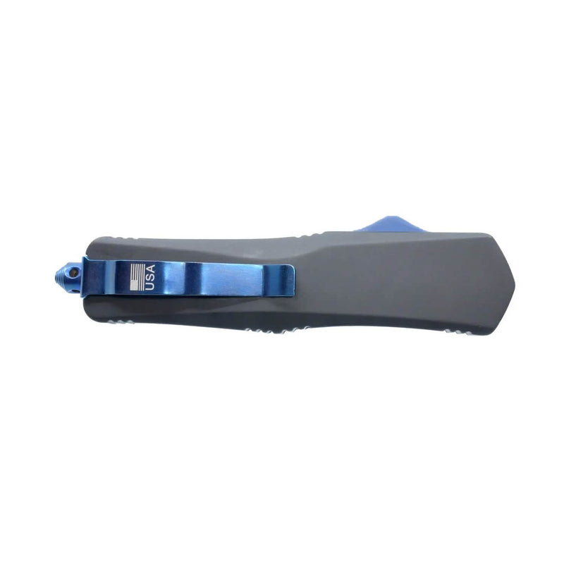 Double Edge Damascus Automatic OTF Knife with Belt Clip Tactical - DailySale