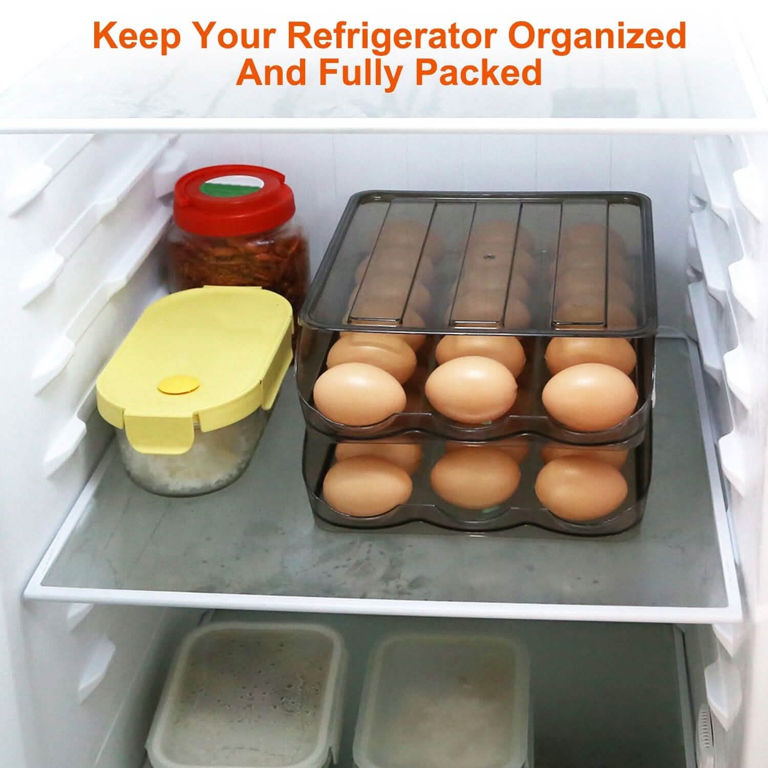 Double Layer Egg Storage for Refrigerator Kitchen Storage - DailySale
