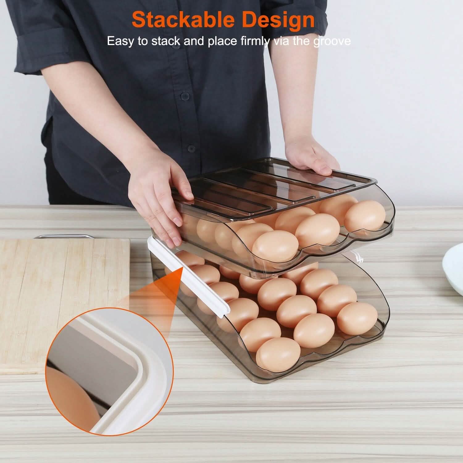 Double Layer Egg Storage for Refrigerator Kitchen Storage - DailySale
