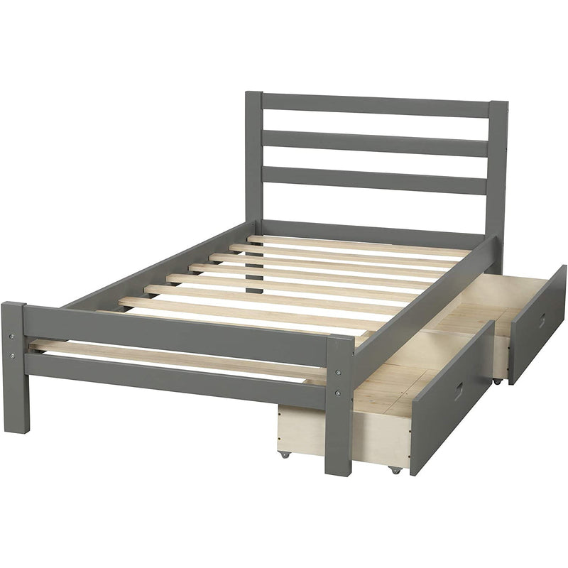 Double Platform Bed with Two Storage Drawers Furniture & Decor - DailySale