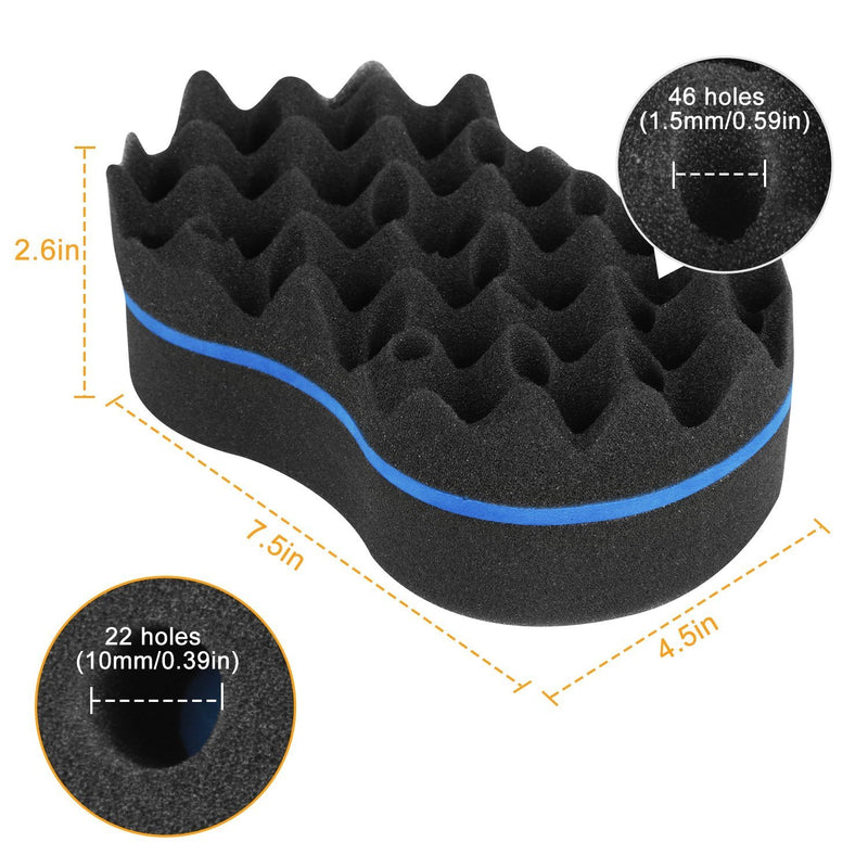 Double Sided Barber Sponge Hair Brush Comb Dreads Locking Twists Coil Men's Grooming - DailySale