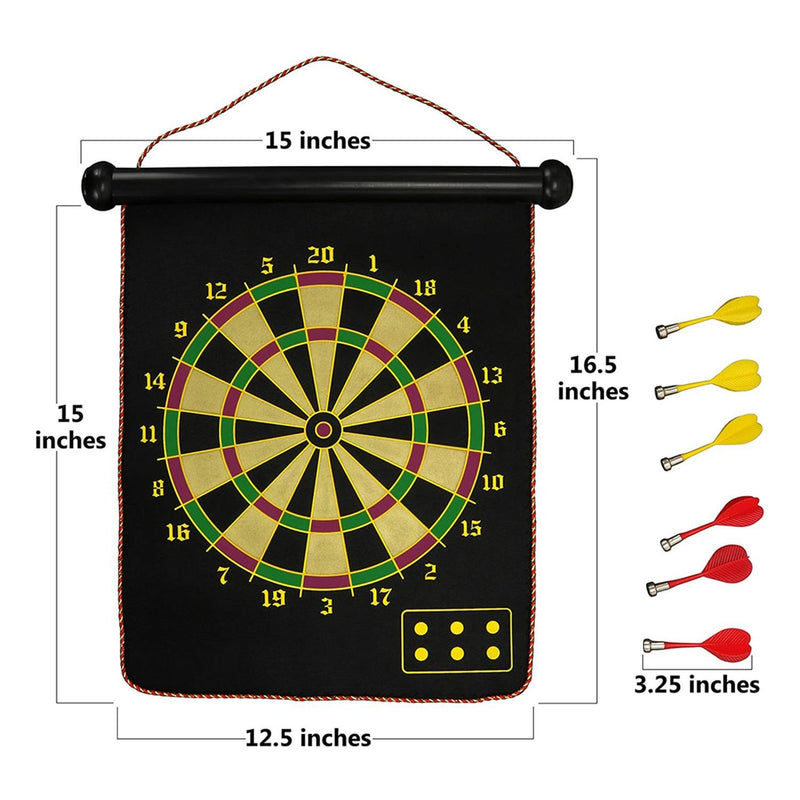 Double Sided Magnetic Roll-Up Dart Board and Bullseye Game Toys & Games - DailySale