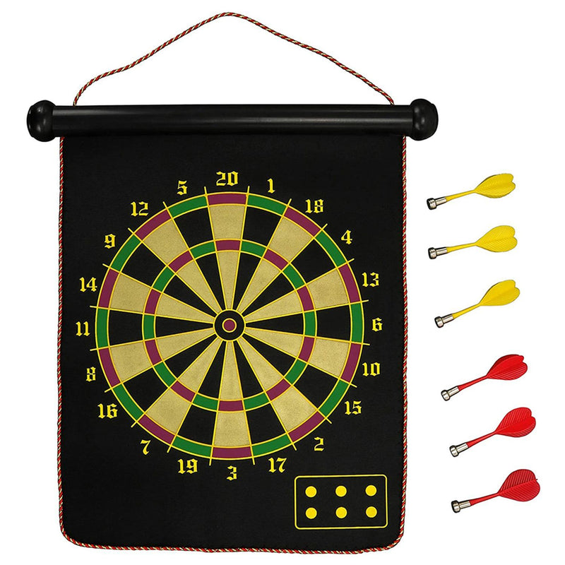 Double Sided Magnetic Roll-Up Dart Board and Bullseye Game Toys & Games - DailySale