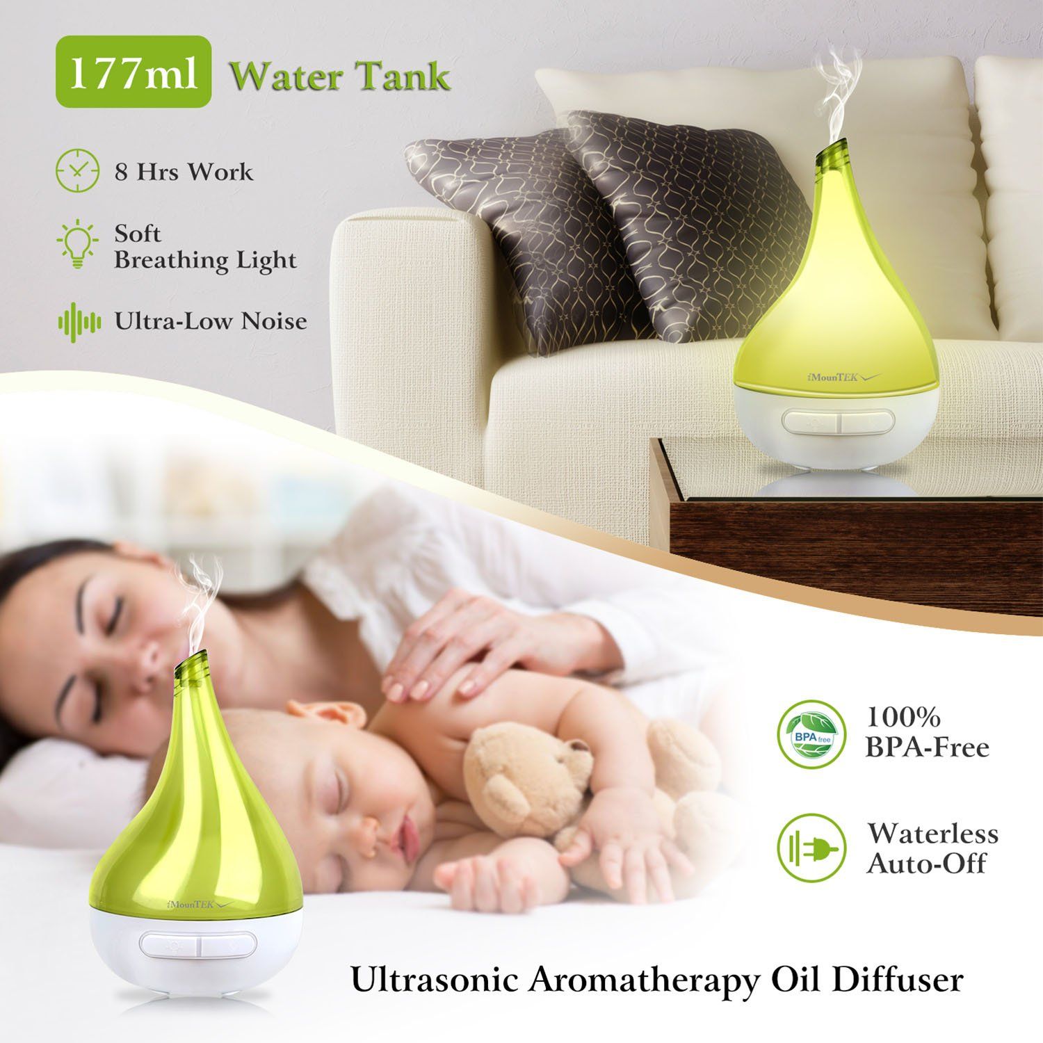 Drop-Shaped Cool Mist Humidifier Wellness - DailySale